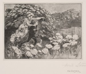 Illustrazione per H. C. Andersen: "La madre sambuco" da Henrik Arnold Hamilkar Sørensen