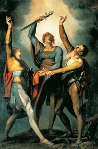 I tre confederati durante il giuramento del Rütli da Johann Heinrich Füssli