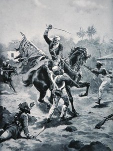 Il tenente Roberts vince la sua V.C., 2 gennaio 1858, illustrazione da 