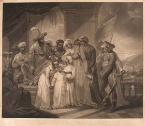 Tippoo Sultaun consegna a Gullumalli il Vakeel i suoi due figli da Henry (after) Singleton