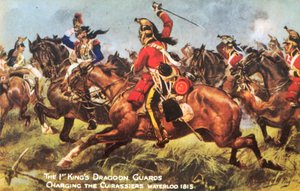 La 1ª Guardia Dragoni del Re, caricando i Corazzieri, Waterloo 1815 da Henry A. Payne