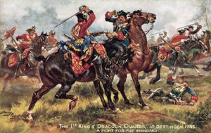 I Cavalli del Re, ora i 1° Dragoni Reali, Battaglia di Dettingen, giugno 1743