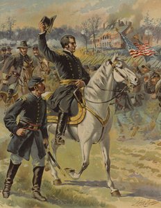Il generale Hooker alla battaglia di Chancellorsville, Virginia, Guerra Civile Americana, 3 maggio 1863 da Henry Alexander (after) Ogden