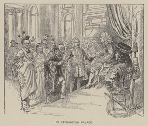 Ricevimento degli indiani Creek da parte del re Giorgio II al Palazzo di Kensington da Henry Alexander (after) Ogden