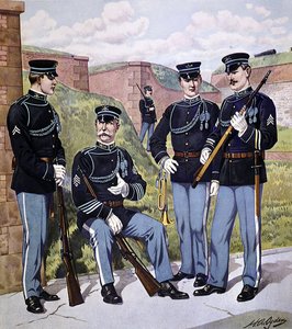 Uniforme completa della fanteria degli Stati Uniti 1902-07 armata con fucile modello 1903 da Henry Alexander (after) Ogden
