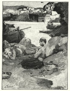 Siesta di mezzogiorno a Giaffa (litografia)