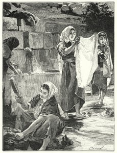Fontana a Lifta in Samaria (litografia) da Henry Andrew Harper