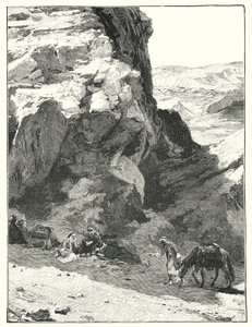 Ombra di una grande roccia, vicino a War Sabo