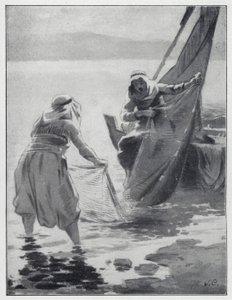 Lavaggio delle reti al Mare di Galilea da Henry Andrew Harper