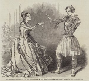 Miss Cushman come Viola e Miss Susan Cushman come Olivia, in La dodicesima notte, al Haymarket Theatre