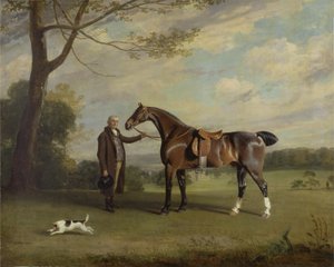 Il groom del conte di Shrewsbury con un cavallo da caccia da Henry Bernard Chalon