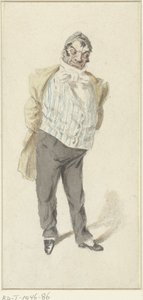 Caricatura di un gentiluomo in piedi