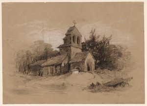 Chiesa in un paesaggio, 1800s da Henry Bright