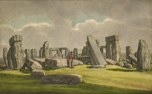 Stonehenge da W.S.W., con rovine e soldato, 1824-1839 da Henry Browne