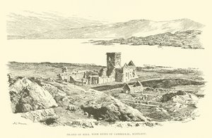 Isola di Iona, con rovine della Cattedrale, Scozia (incisione)