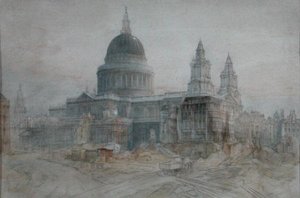 Cattedrale di San Paolo dopo la guerra, c.1947