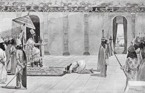 Nabonide invia istruzioni a Baldassarre (litografia) da Henry Charles Seppings Wright