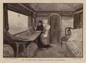 La regina Vittoria nel vagone ferroviario reale da Henry Charles Seppings Wright
