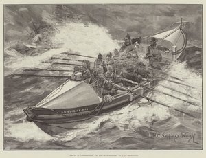 Salvataggio di pescatori da parte della barca di salvataggio Sunlight No 1, a Llandudno da Henry Charles Seppings Wright