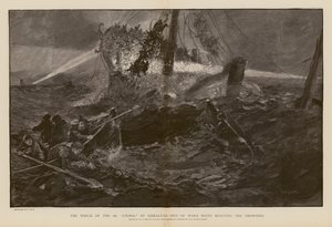 Salvataggio dei naufraghi durante il naufragio della SS Utopia, Gibilterra da Henry Charles Seppings Wright