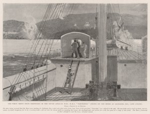 I primi colpi da bordo nave nella guerra sudafricana, HMS Partridge che spara sui Boeri a Saldanha Bay, Colonia del Capo da Henry Charles Seppings Wright