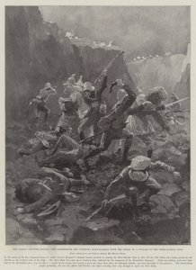 La rivolta della frontiera indiana, gli uomini del Dorsetshire combattono corpo a corpo con il nemico in un Nullah sul passo Tseri-Kandao da Henry Charles Seppings Wright