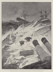 Le manovre navali, vista della prua della HMS Repulse in mare agitato al largo della costa irlandese da Henry Charles Seppings Wright