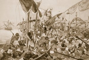 La battaglia navale di Pelusio, illustrazione da 