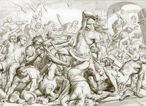 Come Hereward liberò Bourne dai francesi (incisione)