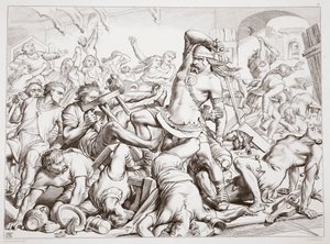 Come Hereward liberò Bourne dai francesi, illustrazione da Hereward the Great di Charles Kingsley, pub. 1870