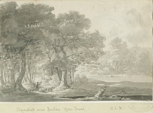 Burton-upon-Trent - Stapenhill: disegno seppia, nd [1788-1855] da Henry Curzon Allport