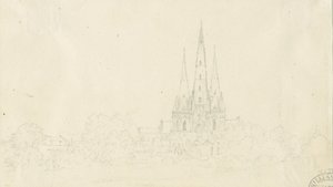 Cattedrale di Lichfield - Vista est: disegno a matita, nd [?XIX secolo]