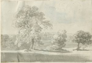 Shenstone - Little Aston Hall: disegno a penna e acquerello, nd [1788-1855]