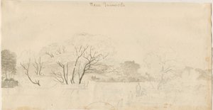 Tamworth - Vista distante: disegno a matita, nd [1788-1855] da Henry Curzon Allport