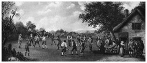 Una partita di cricket in campagna, XIX secolo, 1912 da Henry Dixon
