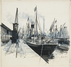 Caricamento nel molo di Pomona da Henry Edward Tidmarsh