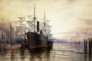 Tramonto, Porto di New York da Henry Farrer