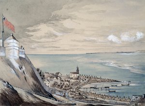 Forte e villaggio di Mackinaw, con l