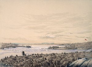 Sault de Ste. Marie tra i laghi Huron e Superior, 1842 da Henry Francis Ainslie