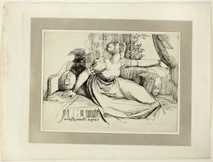 Una donna seduta vicino alla finestra ("Sera, tu porti tutto"), dal primo numero di Specimens of Polyautography da Johann Heinrich Füssli