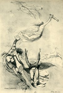 Eroe morto con dee da Johann Heinrich Füssli