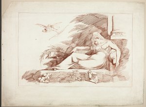 Donna dormiente con un Cupido da Johann Heinrich Füssli