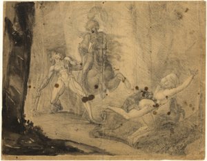 Teodoro incontra nel bosco lo spettro del suo antenato Guido Cavalcanti, che insegue con mastini la sua ex amante sprezzante da Johann Heinrich Füssli