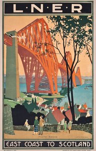 Poster della London and North Eastern Railway che pubblicizza viaggi sulla costa orientale verso la Scozia da Henry George Gawthorn