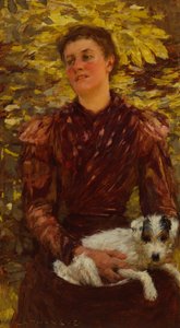 Giovane Ragazza con Cane da Henry Herbert La Thangue