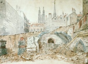 Parti della basilica di fine I-inizio II secolo nella Città di Londra da Henry Hodge
