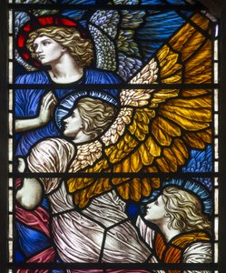 Buckland, Santa Maria, James Powell & Sons, Henry Holiday, La cappella di Barcote, Angeli lodanti, 1889 da Henry Holiday