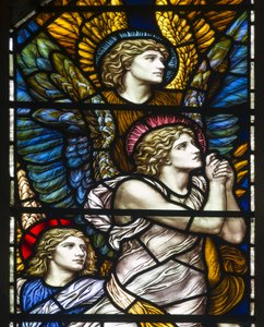 Buckland, Santa Maria, James Powell & Sons, Henry Holiday, La cappella di Barcote, Angeli lodanti, 1889 da Henry Holiday