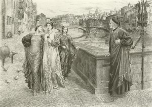 Il primo incontro di Dante e Beatrice (incisione)