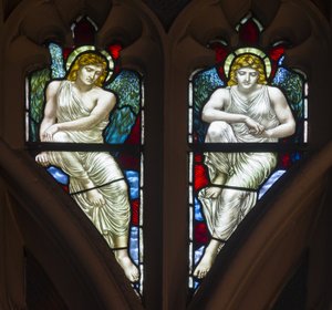 Westminster, St Margaret, James Powell & Sons, Henry Holiday, Angeli del Tracery, 1883